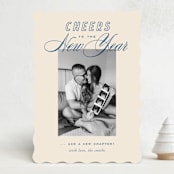 "Retro" - Holiday Birth Announcement Cards in Cobalt by Oscar and Emma - Karly Depew - Front