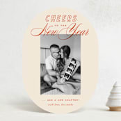 "Retro" - Holiday Birth Announcement Cards in Cherry by Oscar and Emma - Karly Depew - Front