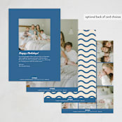 "Retro" - Holiday Birth Announcement Cards in Cobalt by Oscar and Emma - Karly Depew - Back of Card Options