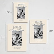 "Retro" - Holiday Birth Announcement Cards in Cobalt by Oscar and Emma - Karly Depew - Formats Available