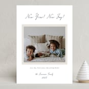 "Simple Things" - Holiday Birth Announcement Cards in Denim by Ani Somi - Front