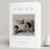 "Simple Things" - Holiday Birth Announcement Cards in Denim by Ani Somi - Folded Card