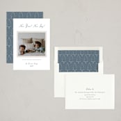 "Simple Things" - Holiday Birth Announcement Cards in Denim by Ani Somi - Assembled