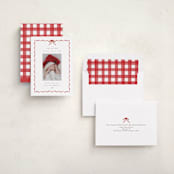 "lovely holiday" - Holiday Birth Announcement Cards in Crimson by Grae - Assembled