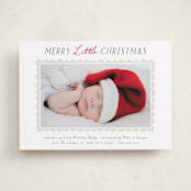 "Merry Scallop" - Holiday Birth Announcement Cards in Holly by Hooray Creative - Front