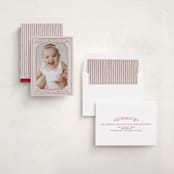 "Scroll" - Holiday Birth Announcement Cards in Berry by Inkblot Design - Assembled