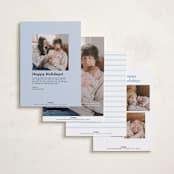 "Christmas Blessing" - Holiday Birth Announcement Cards in Sky by Nicoletta Savod - Back of Card Options