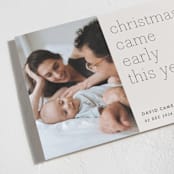 "Early Christmas" - Holiday Birth Announcement Cards in Ivory by Rebecca Daublin - Detail