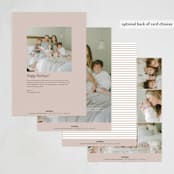 "New Year Baby" - Holiday Birth Announcement Cards in Cotton by Angela Thompson - Back of Card Options