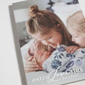 "New Year Baby" - Holiday Birth Announcement Cards in Cotton by Angela Thompson - Detail