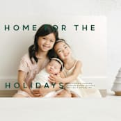 "Baby's First Christmas" - Holiday Birth Announcement Cards in Pine by Lori Wemple - Front
