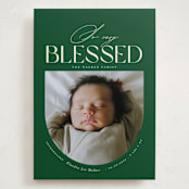 "oh so very blessed!" - Holiday Birth Announcement Cards in Fir by Sejal Banker - Front