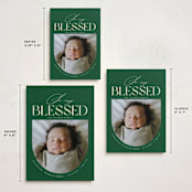 "oh so very blessed!" - Holiday Birth Announcement Cards in Fir by Sejal Banker - Formats Available
