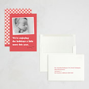 "A Little More" - Holiday Birth Announcement Cards in Rose by Jessie Steury - Assembled