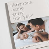 "Early Christmas" - Holiday Birth Announcement Cards in Ivory by Rebecca Daublin - Detail