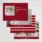 "Scallop Frame" - Holiday Birth Announcement Cards in Candy Cane by Emily Betts - Back of Card Options