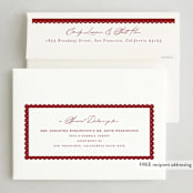"Scallop Frame" - Holiday Birth Announcement Cards in Candy Cane by Emily Betts - FREE Recipient Addressing