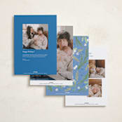 "First Christmas Wreath" - Holiday Birth Announcement Cards in Winter Sky by Alethea and Ruth - Back of Card Options