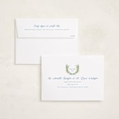 "First Christmas Wreath" - Holiday Birth Announcement Cards in Winter Sky by Alethea and Ruth - FREE Recipient Addressing