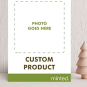 "FOIL Portrait Custom" - Holiday Birth Announcement Cards in Charcoal by Minted Custom - Front