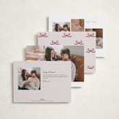 "Our Blessed Gift" - Holiday Birth Announcement Cards in Vanilla by Nicoletta Savod - Back of Card Options