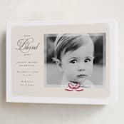 "Our Blessed Gift" - Holiday Birth Announcement Cards in Vanilla by Nicoletta Savod - Folded Card