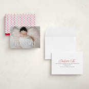 "blessed welcome" - Holiday Birth Announcement Cards in Snow by Susan Asbill - Assembled