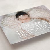 "blessed welcome" - Holiday Birth Announcement Cards in Snow by Susan Asbill - Detail