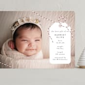 "Best Gift" - Holiday Birth Announcement Cards in Berry by Hudson meet Rose - Front