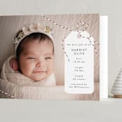 "Best Gift" - Holiday Birth Announcement Cards in Berry by Hudson meet Rose - Folded Card