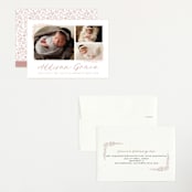 "Delicate Collage" - Birth Announcements in Burnt Rose by Amy Payne - Assembled