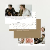 "Star Slideshow" - Birth Announcements in Pearl by Alethea and Ruth - Back of Card Options