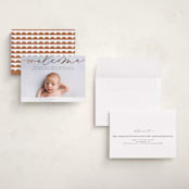 "Welcome Ribbon" - Birth Announcements in Charcoal by Erica Krystek - Assembled
