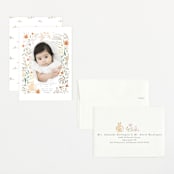 "Garden Fox" - Birth Announcements in Peach by Hannah Williams - Assembled