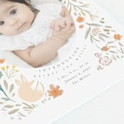"Garden Fox" - Birth Announcements in Peach by Hannah Williams - Detail