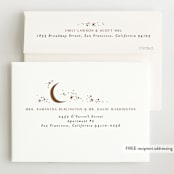 "Galaxy" - Birth Announcements in Mocha by Alethea and Ruth - FREE Recipient Addressing