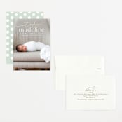 "Mist" - Birth Announcements in Parchment by Everett Paper Goods - Assembled