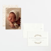 "Botanica Frame" - Birth Announcements in Vanilla by Laura Hankins - Assembled