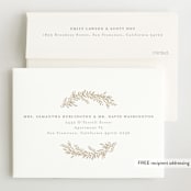 "Botanica Frame" - Birth Announcements in Vanilla by Laura Hankins - FREE Recipient Addressing