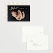 "Stylish Meet" - Birth Announcements in Cotton by Carolyn MacLaren - Assembled