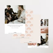 "Rainbow Sky" - Birth Announcements in Blush by Angela Thompson - Back of Card Options