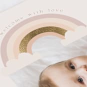 "Rainbow Sky" - Birth Announcements in Blush by Angela Thompson - Detail