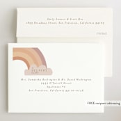 "Rainbow Sky" - Birth Announcements in Blush by Angela Thompson - FREE Recipient Addressing