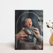 "Classic Arch" - Birth Announcements in Linen by Erica Krystek - Front