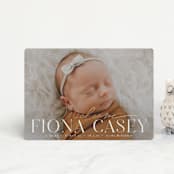 "Welcoming" - Birth Announcements in Cotton by Everett Paper Goods - Front