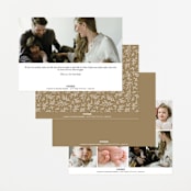 "Delicate Foliage" - Birth Announcements in Onyx by Brandy Folse - Back of Card Options