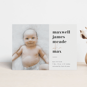 "a.k.a." - Birth Announcements in Classic by Lehan Veenker - Front