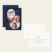 "So Current" - Birth Announcements in Navy by Carolyn MacLaren - Assembled