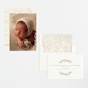 "Botanica Frame" - Birth Announcements in Vanilla by Laura Hankins - Assembled