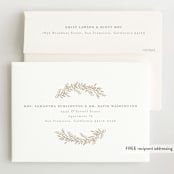 "Botanica Frame" - Birth Announcements in Vanilla by Laura Hankins - FREE Recipient Addressing